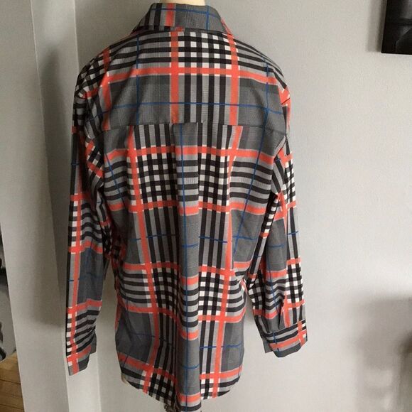 Brach Brach black/red/blue plaid button shirt, sm - Picture 3 of 5